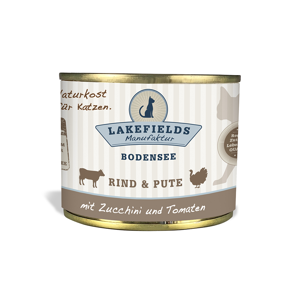 Lakefields Dosenfleisch Menü Rind und Pute für Katze 200g Zinn, Kann, Aluminium, Konserven, Lebensmittel