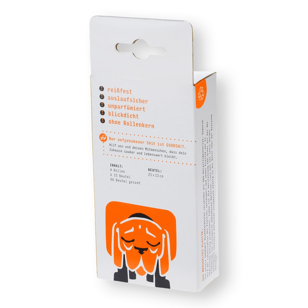 Hundepflege, Beutel, Rollen, Beutelgröße, Orange