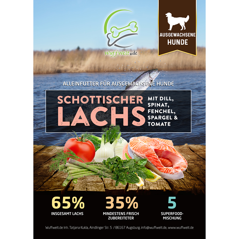 Lachs, Schottischer Lachs, Fischfutter, Gemüse, Hinterland-Wildküste