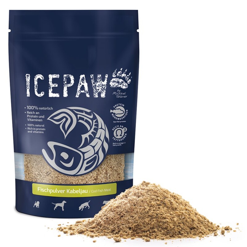 ICEPAW Fischpulver 200g appetitanregend für Mäkler Puder