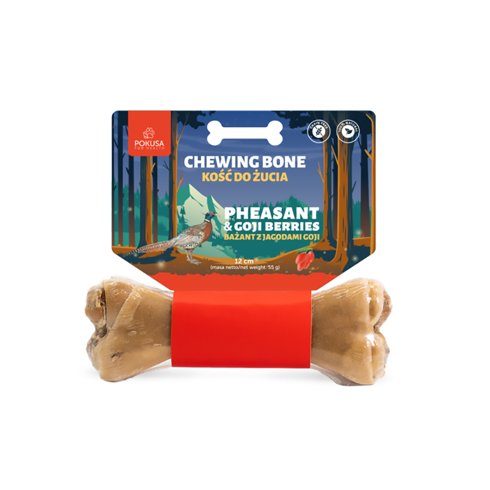 Kaus-Bonbone, Hundeknochen, Knochenkaustück, Goji-Beeren, Fasan