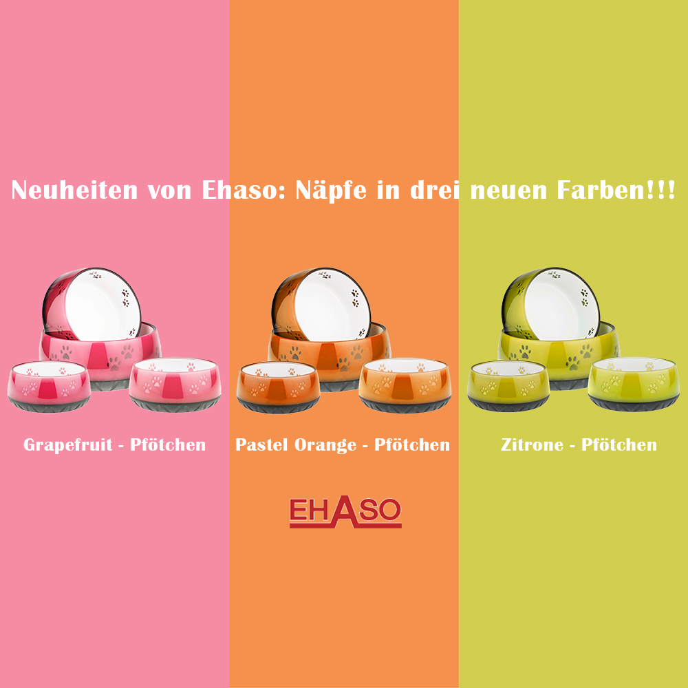 Pfötchen-Set, Schalen, Pastell-Orange, Grapefruit, Zitrone