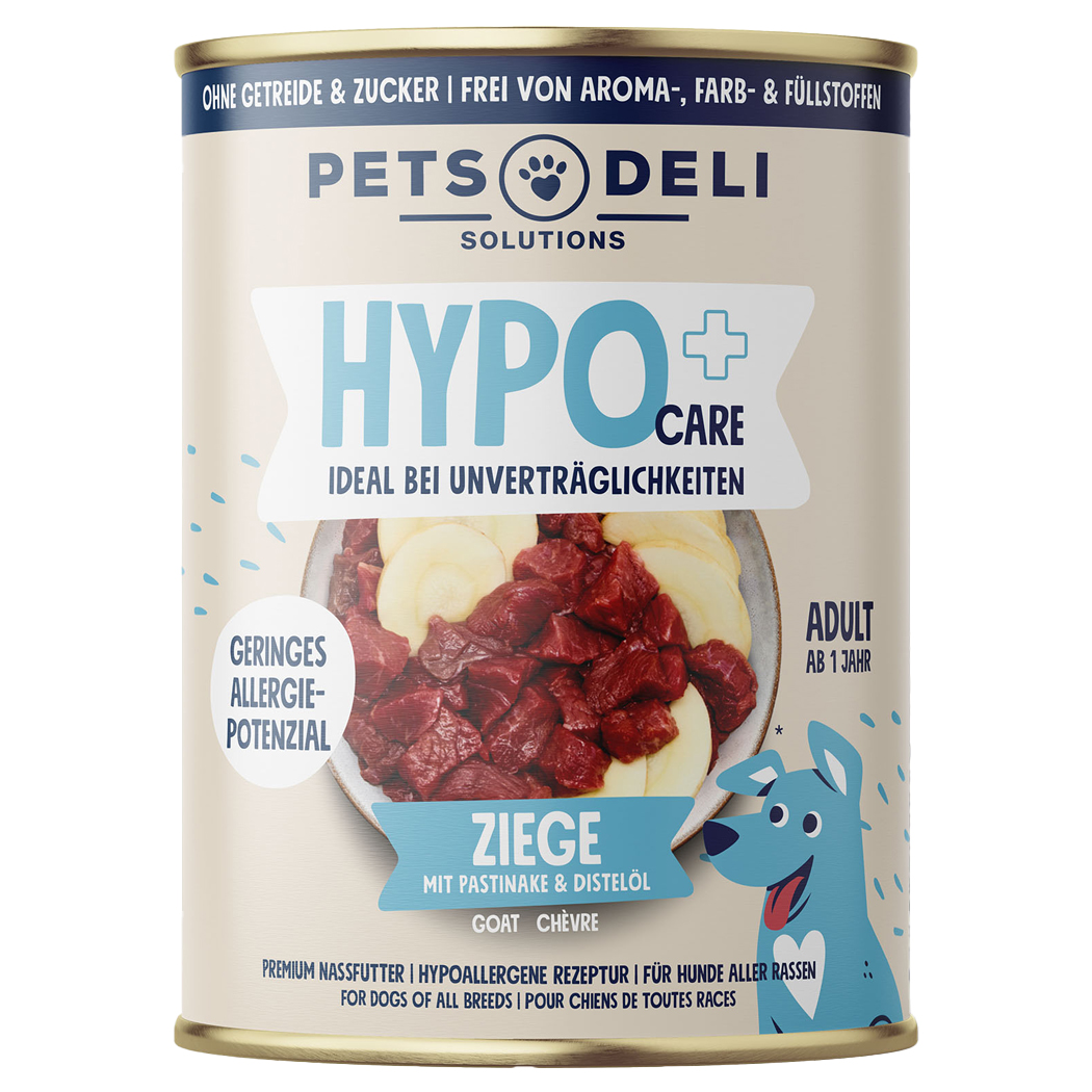 Futterdosen, Hunde-Nassfutter, Ziege, Pastinake, Distelöl