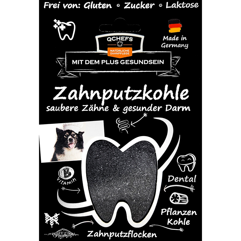 QCHEFS Zahnputzkohle für Hunde 80g