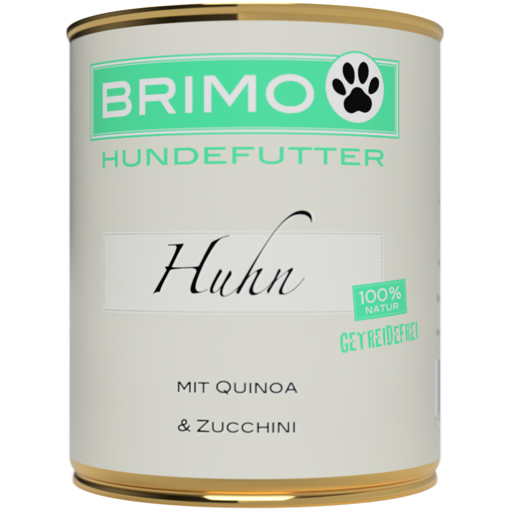 Huhn, Hundefutter, Quinoa, Zucchini, Dosenverpackung