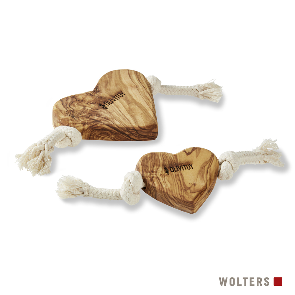 Holzspielzeug, Herzform, Kauspielzeug, Naturholz, Kordel"