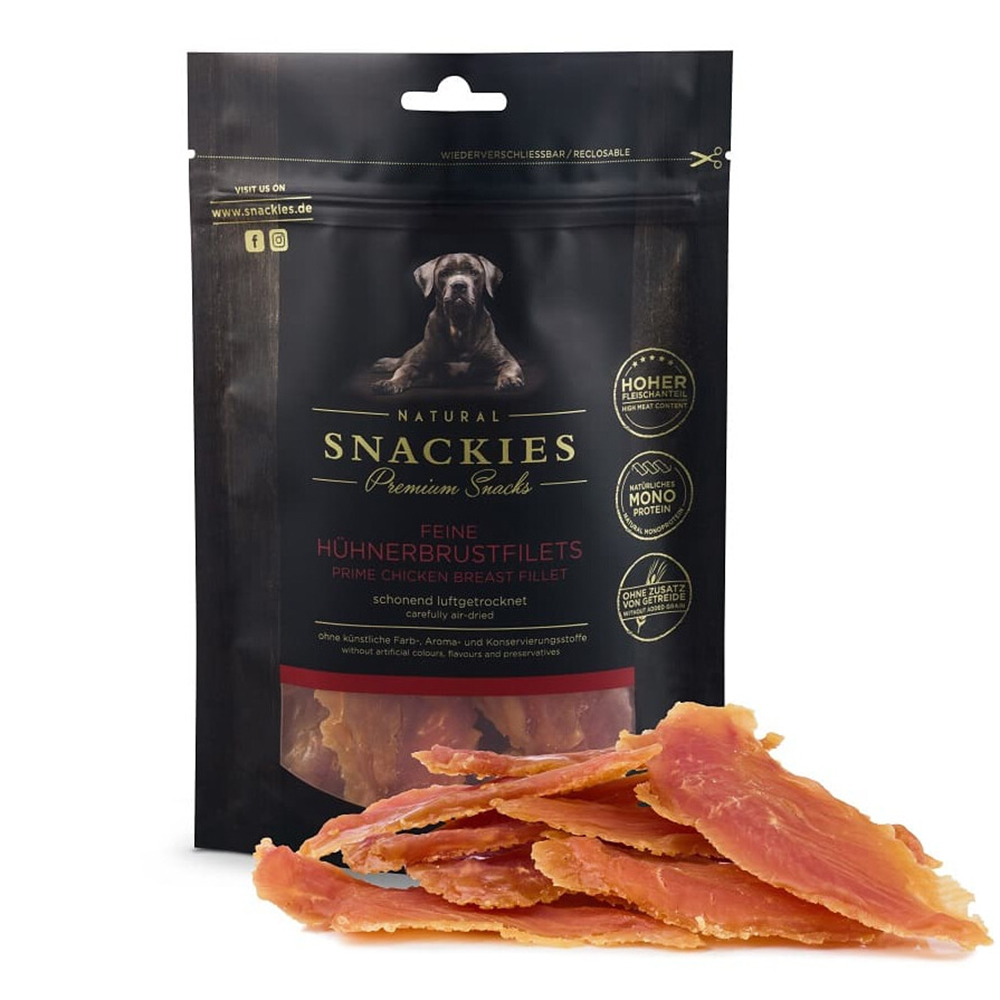 Hunde-Snacks, Huhn Brustfilet, Dörrfleisch, Kausnack, Natural Snackies