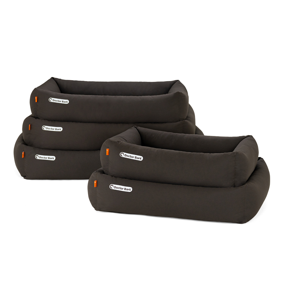 Hundebett, Bolster, Rollenkissen, dunkelgrau, Doctor Bark
