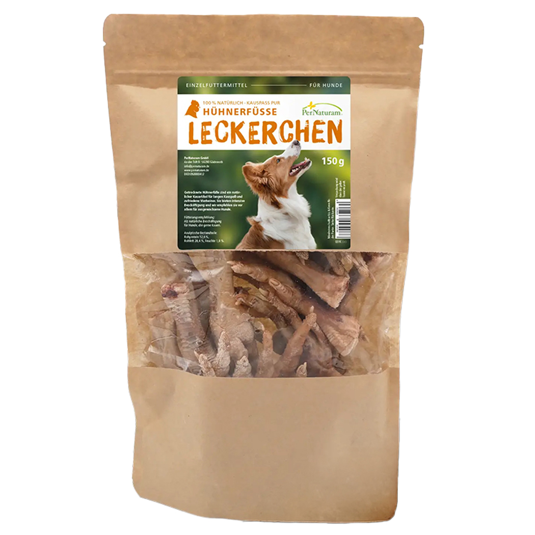 Hundesnacks, Kauartikel, Hähnchenfüße, 150 g, Knabberstücke