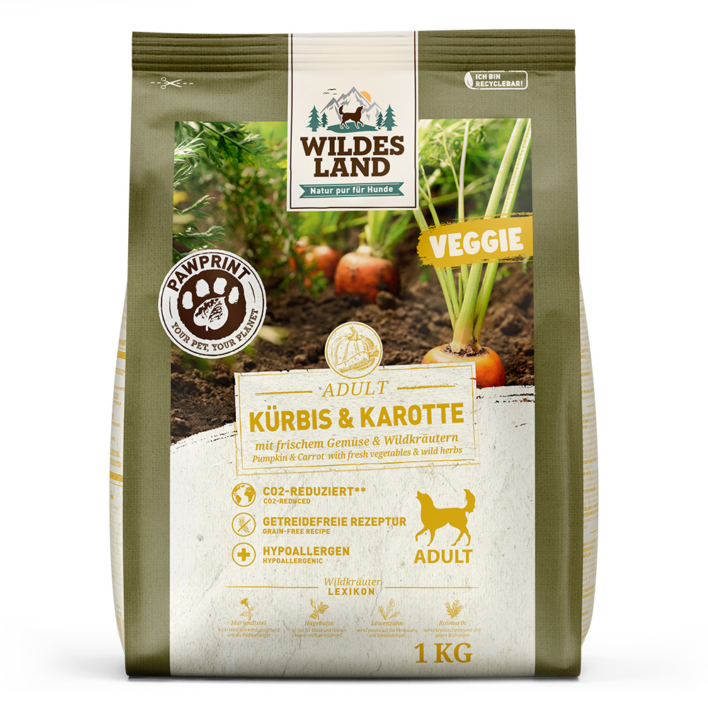 Wildes Land PawPrint Veggie Adult Kürbis & Karotte 1kg