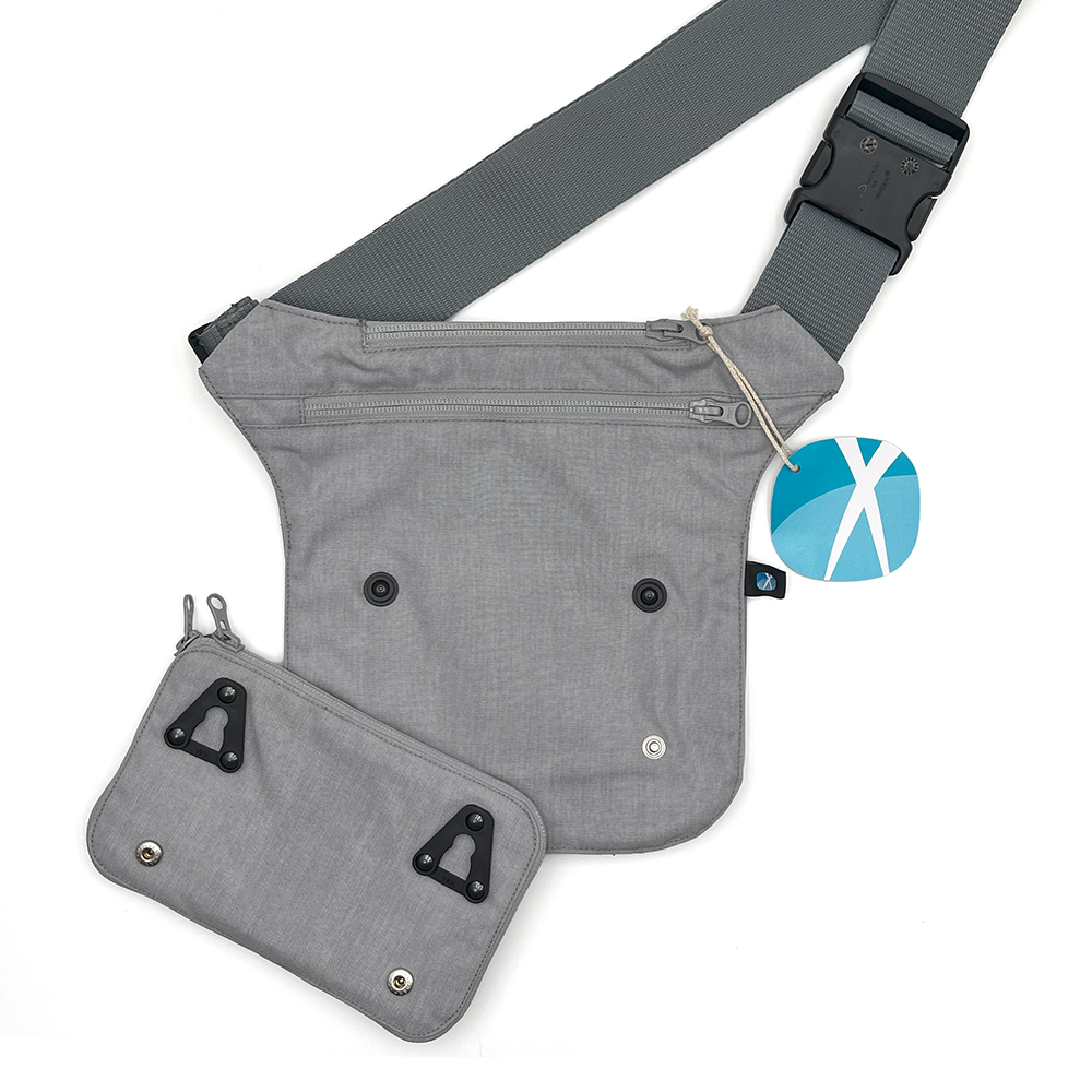 Tasche, Gürteltasche, Umhängetasche, Reißverschluss, Grau