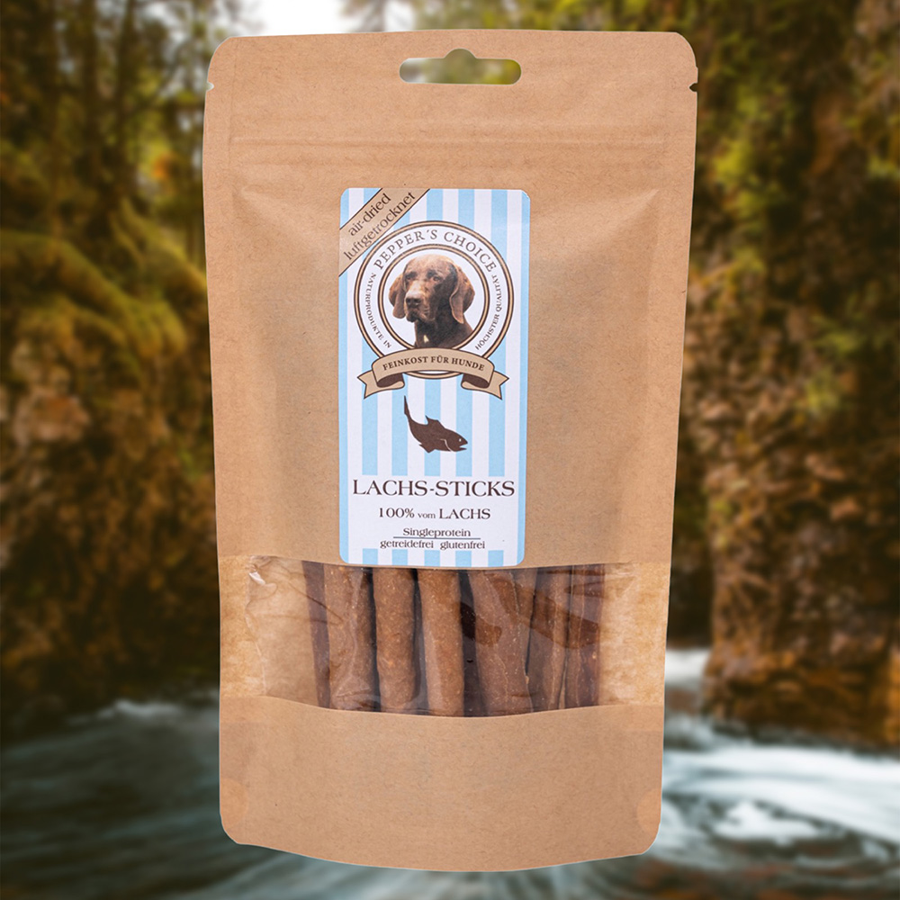 Lachssticks, Hundesnacks, Proteinsnack, getreidefrei, glutenfrei