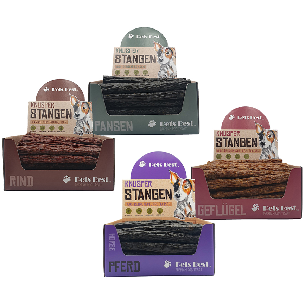 Hundesnacks, Kauschnuestchen, Kausnacks, Rinderfleisch, Knusper-Stangen