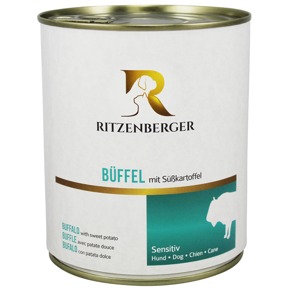 Ritzenberger Büffel mit Süßkartoffel - Sensitiv - 800g Zinn, Kann, Aluminium, Konserven, Lebensmittel