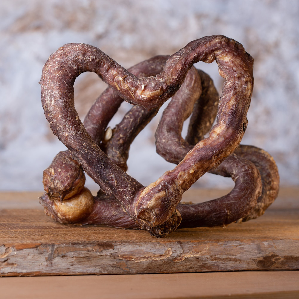 Schweinefleisch-Snack, Knabberstange, Rinderhaut, Wurstknäuel, Harte Knoten