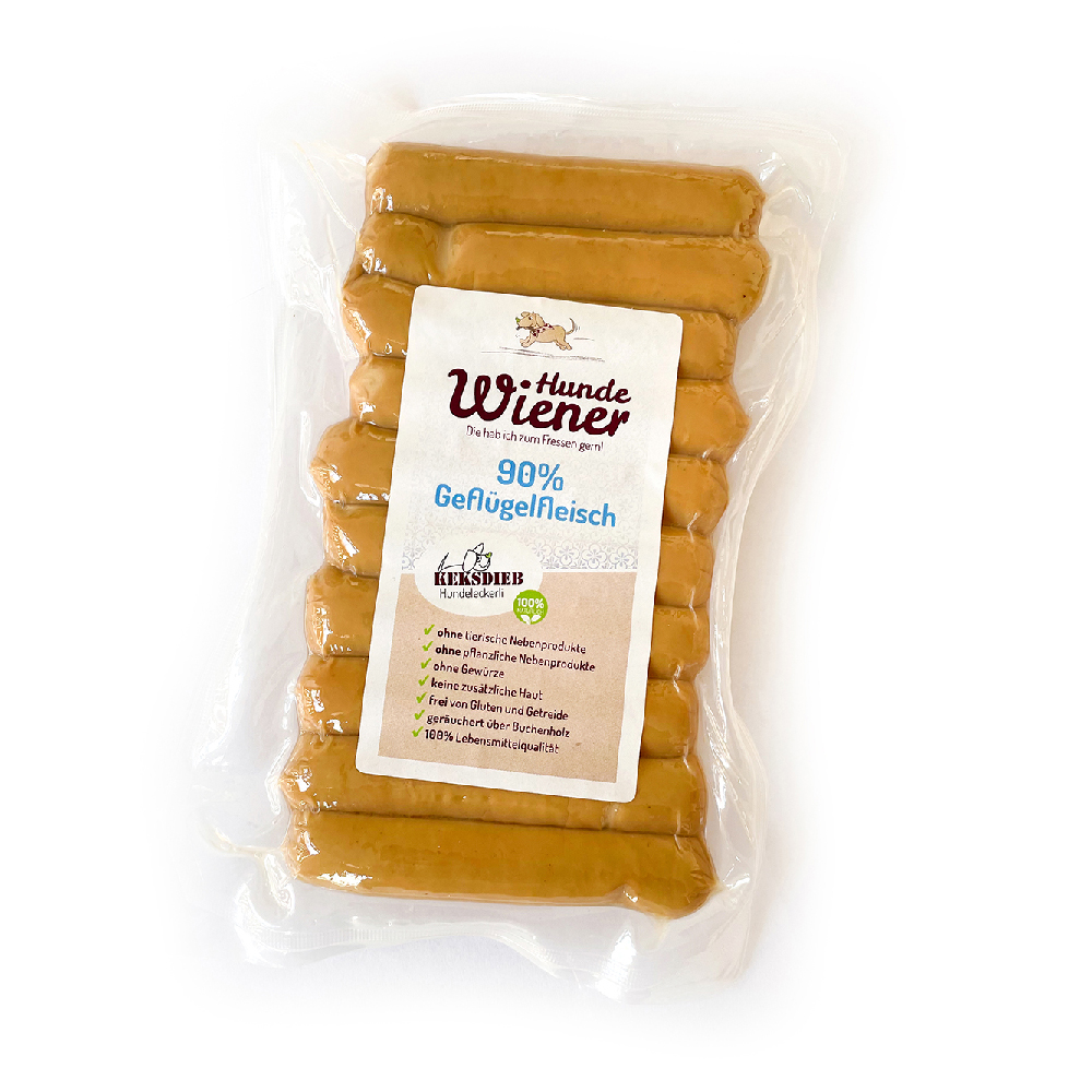 Wurst, Hunde Leckerli, Geflügelfleisch, 90% Geflügelfleisch, ohne Zusatzstoffe