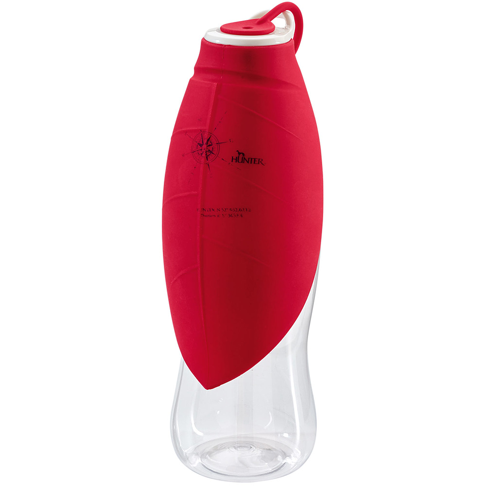 Trinkflasche, Wasserflasche, rot, Schraubverschluss, transparente Flasche