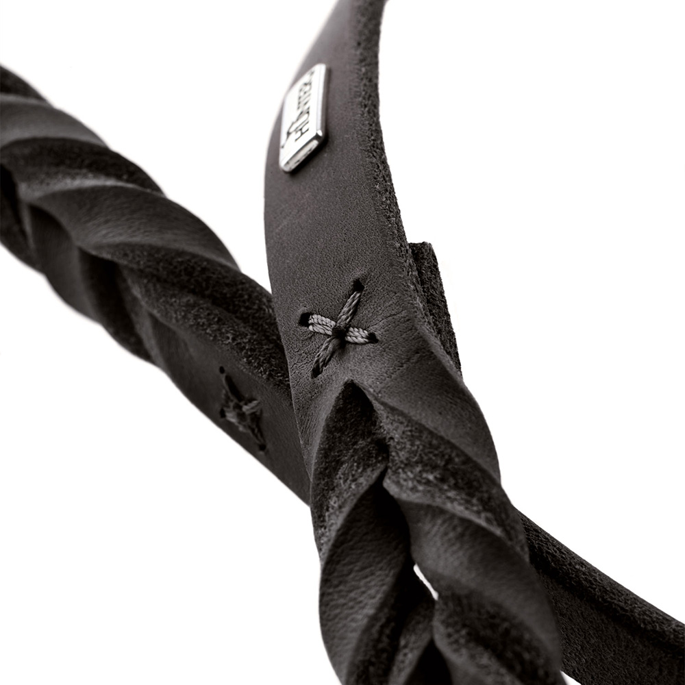 lederband, geflochten, schwarz, brauband, metalclip