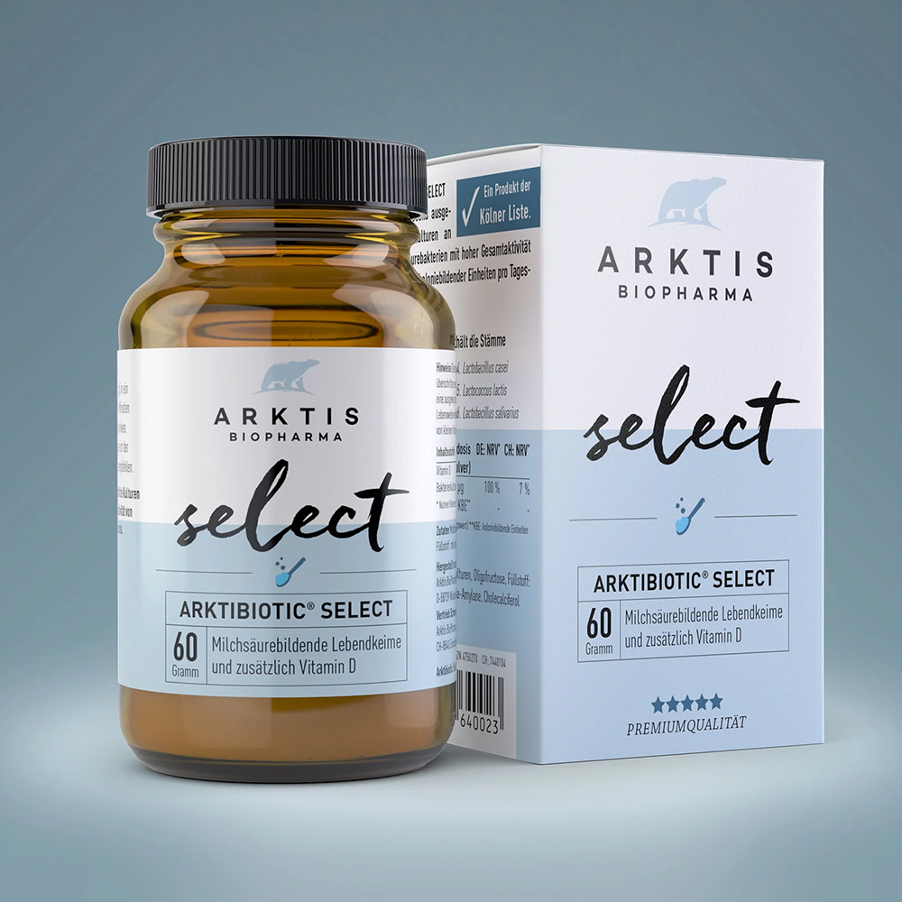 Arktibiotic Select, Milchsäurebildende Lebendkeime, Lebendkeime, Vitamin D, 60 Gramm