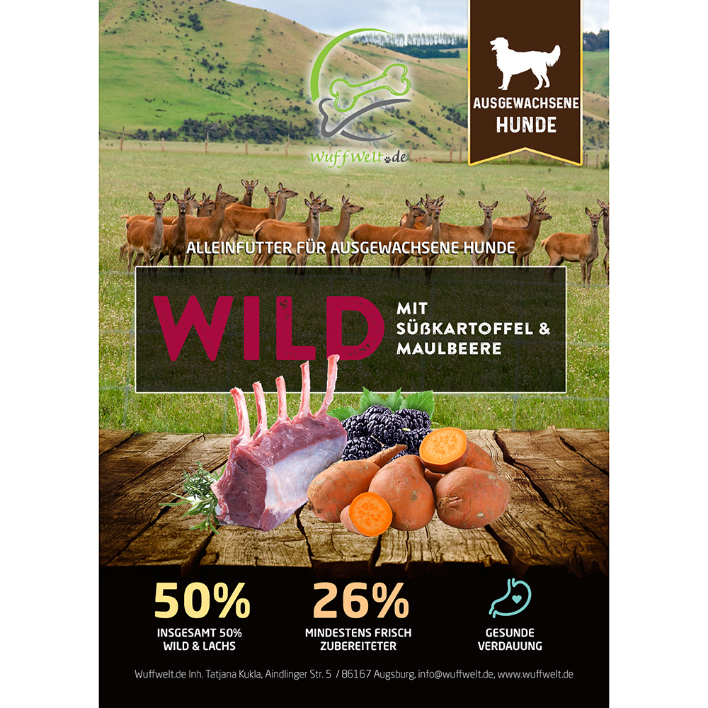 Lammfleisch, Wildfleisch, Suppenstück, Süßkartoffel, Maulbeeren