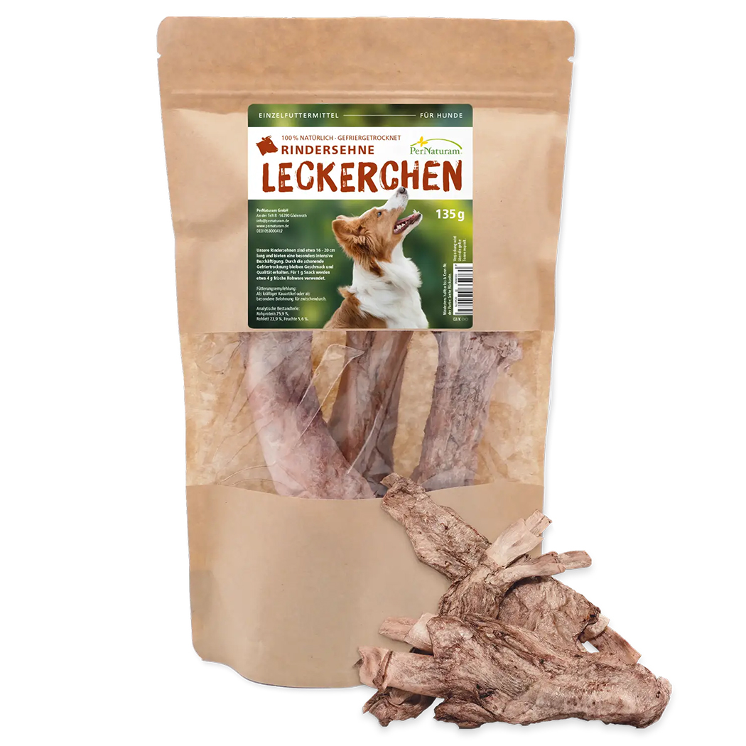Rindersehne, Kauknochen, Hundesnacks, getrocknet, Naturprodukt