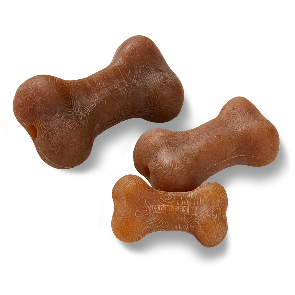 Knochenform, Hundespielzeug, Kautierknochen, Braun, Gummi