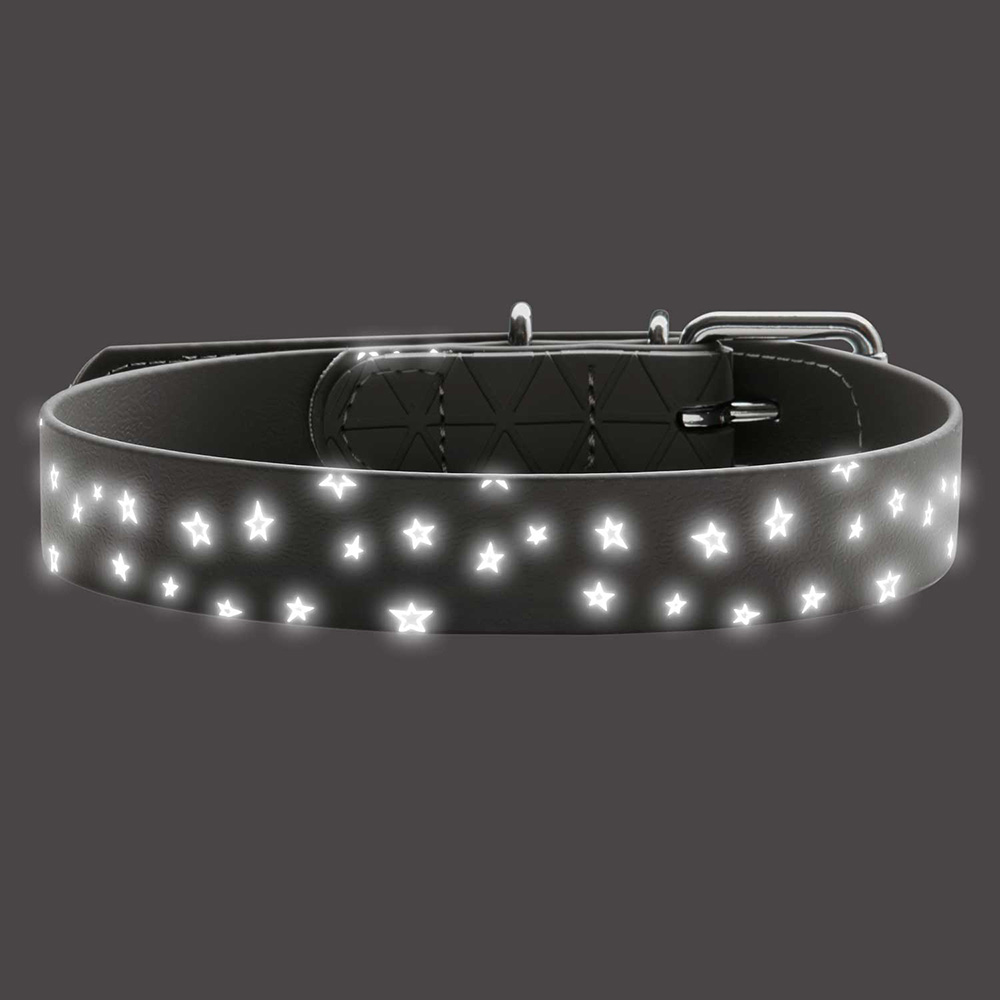 LED-Halsband, Sternenmuster, Reflektiv, Schwarz, verstellbar