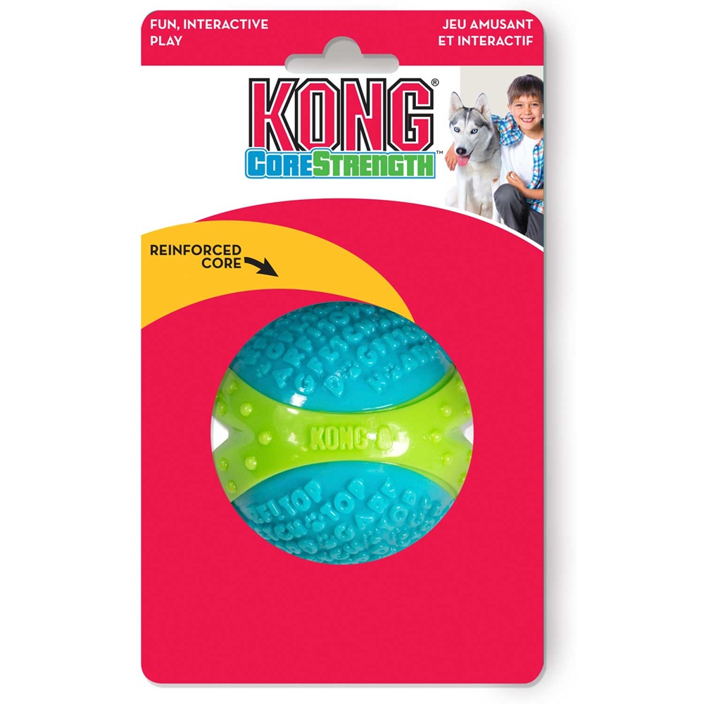 Kong CoreStrength Ball, Gummiball, Hund-Spielzeug, Reinforced Core, Beißball