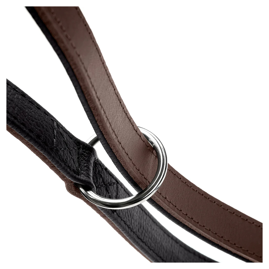 Gurtband, Leder, Ringschlauf, braun, schwarz