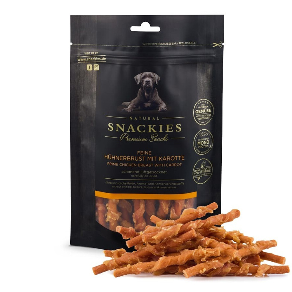 Hundefutter, Kausnack, Hähnchenbrust, Karotte, Sticks