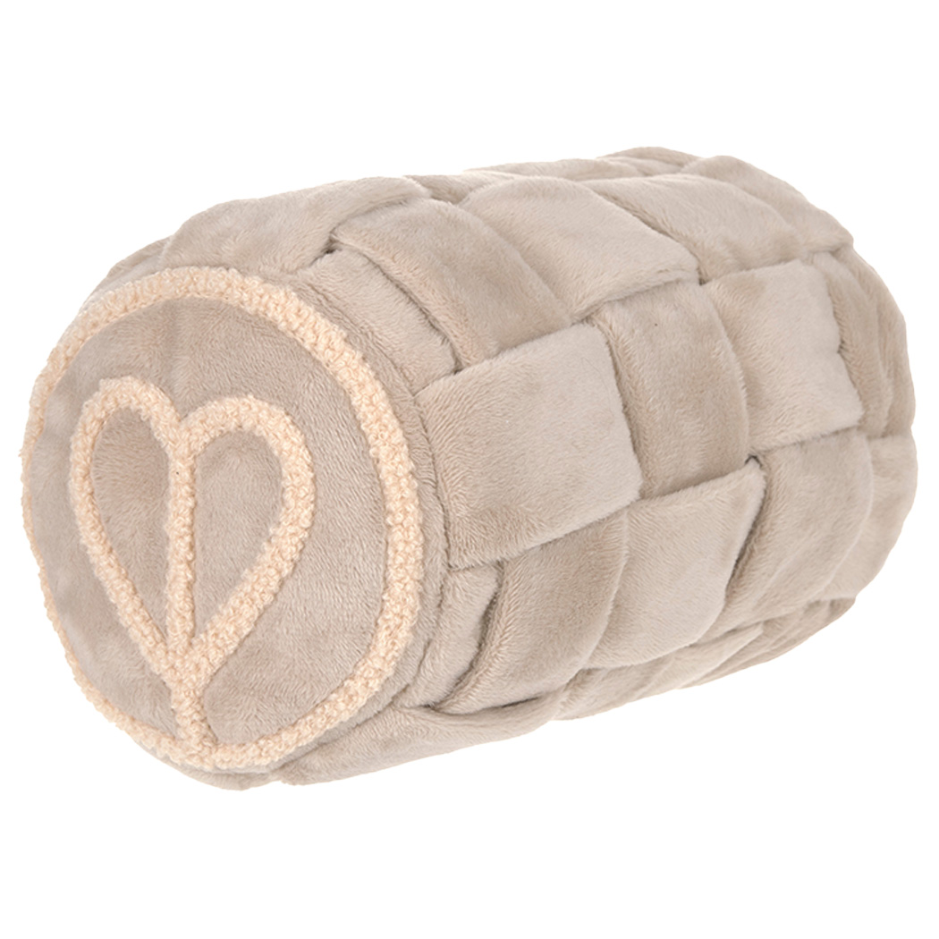 Plüschrolle, Kissenrolle, Soft-Toy, Beige, Herz-Motiv