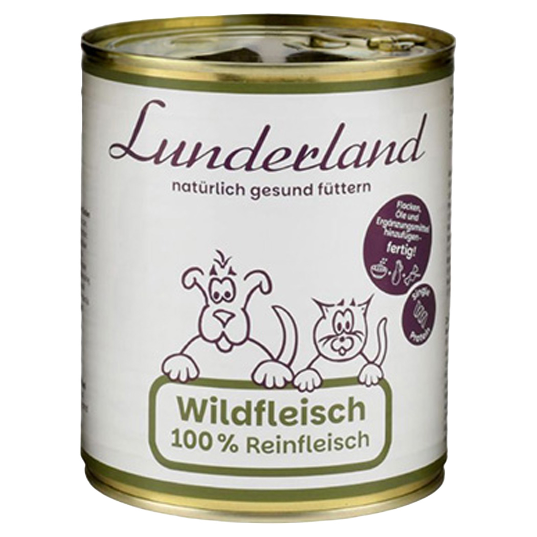 Dosenfutter, Wildfleisch, 100% Reinfleisch, Hundekonserve, Tiernahrung