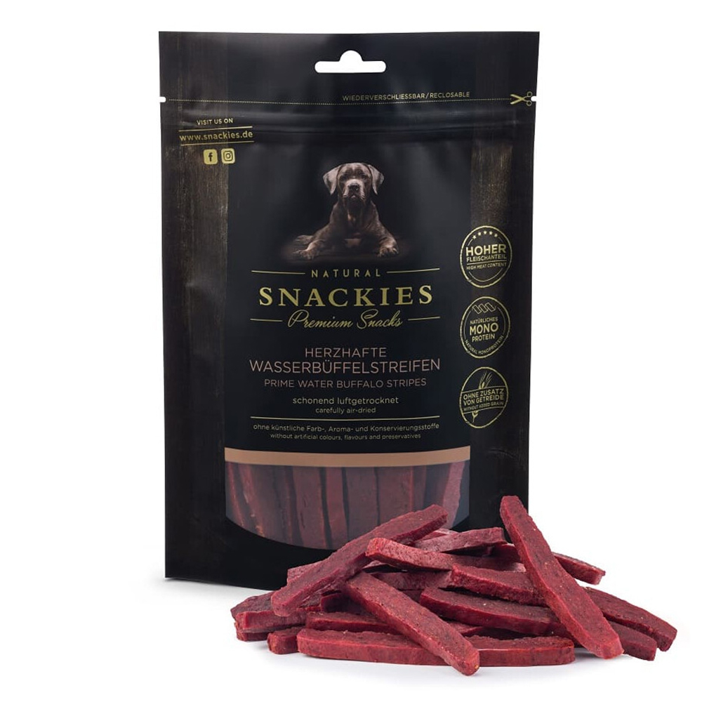 Hundesnacks, Wasserbuffelstreifen, Natural, Premium, Trockenfutter