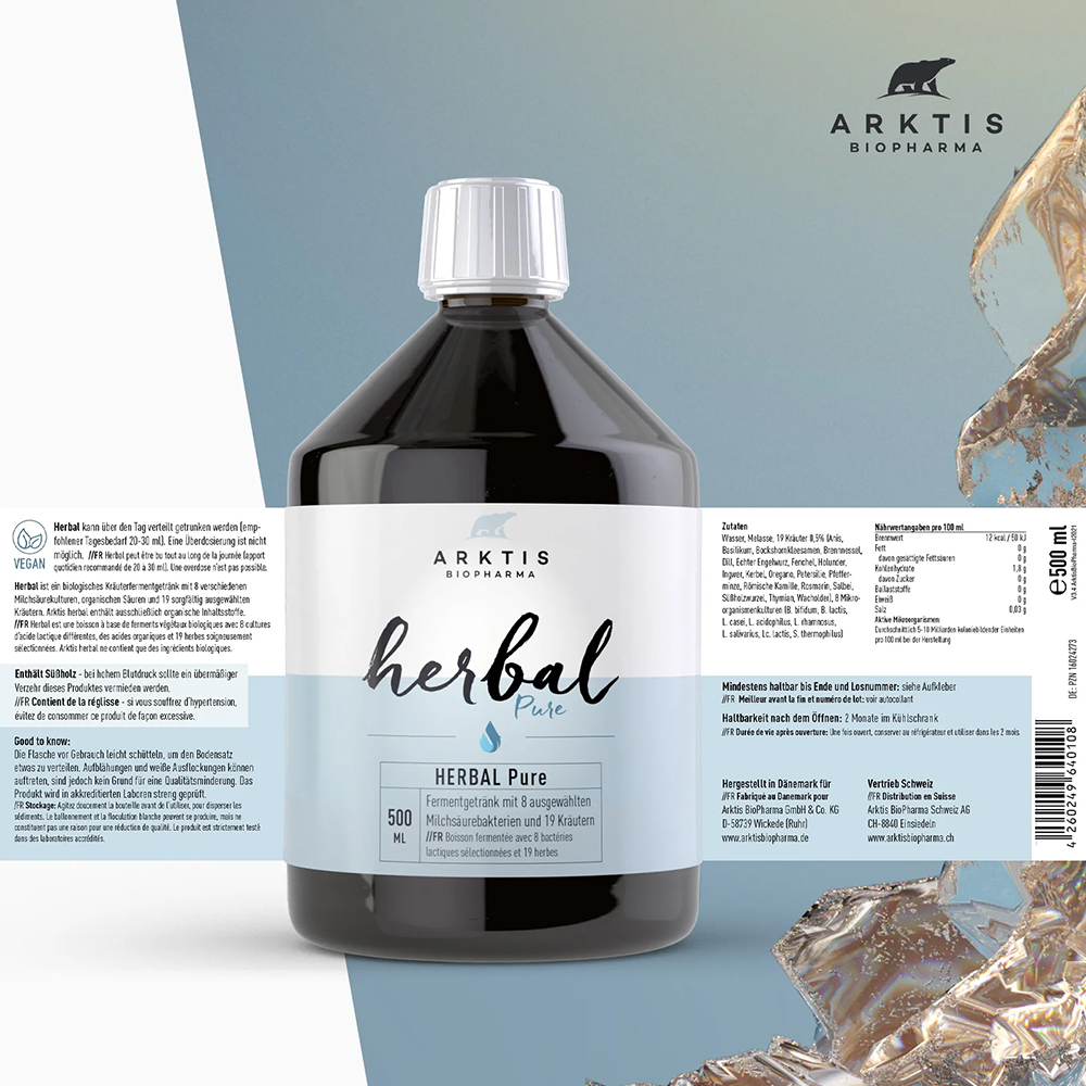 Arktis Herbal Pure mit 8 Milchsäurebakterien und 19 Kräutern 500ml - Human