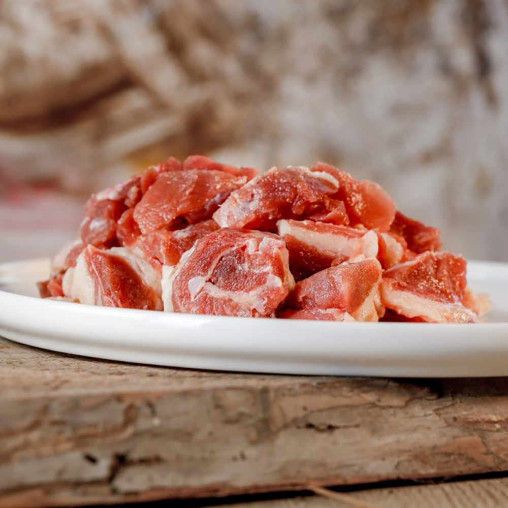 Rindfleisch, Würfel, rotes Fleisch, Fleischplatte, Knochenfrei