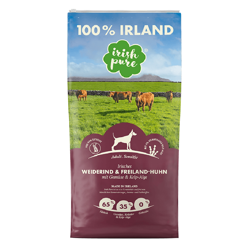 Irish Pure Trockenfutter Irisches Weiderind & Freiland-Huhn 12 kg - adult