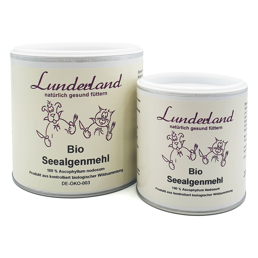 Bio, Seelagenmehl, Seegelmehl, Lundeland, Dosen, BIO Seegalgenmehl, Ascohyllum Nodosum, biologisch, Wildsammlung
