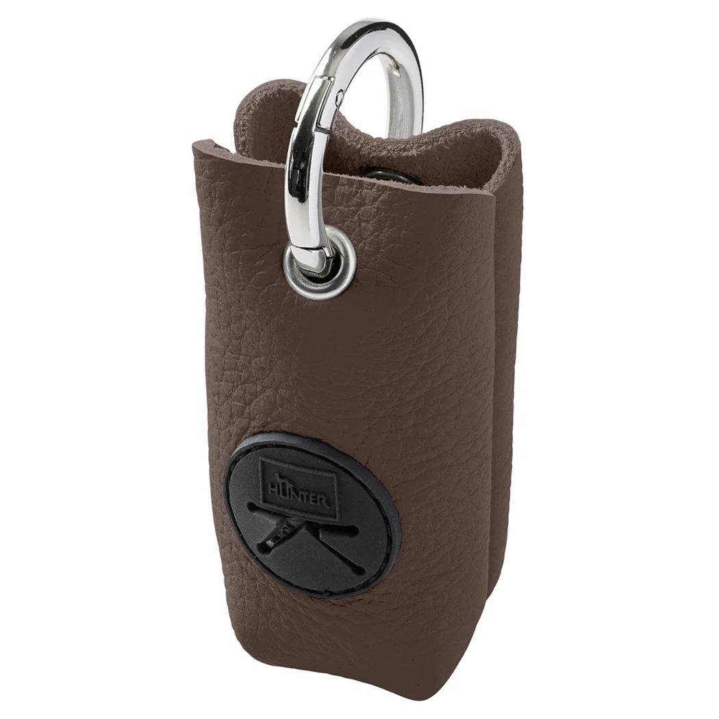 Schlüsselanhänger, Leder, Braun, Kastenform, Ringschloss