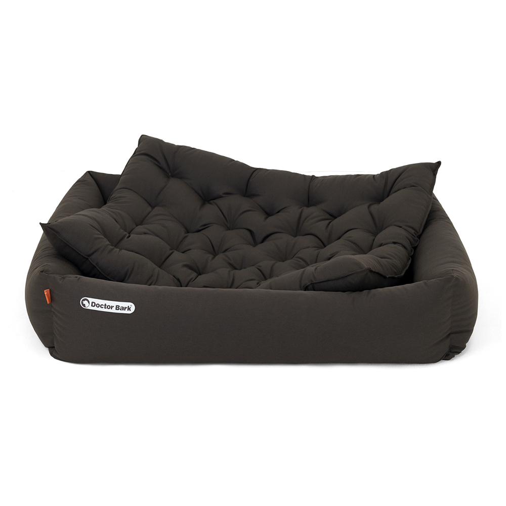 Hundebett, Kuschelbett, Dunkelbraun, Gepolstert, Knopfnaht