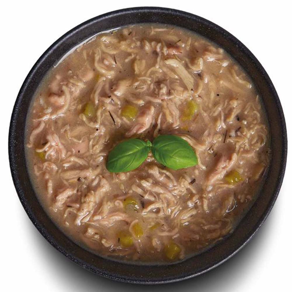 Hähnchen-Suppe, Hühnersuppe, Shredded chicken, Basilikum, Gemüse