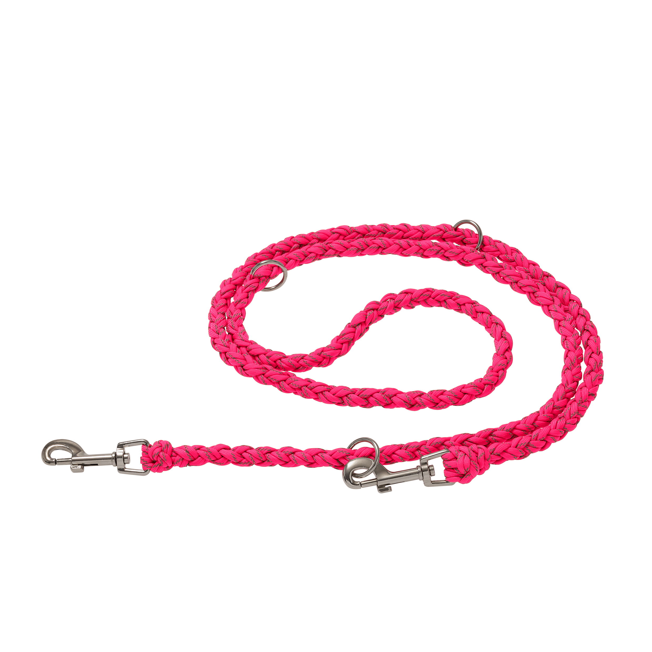 neon pink, geflochtene Leine, Seilleine, Hundeleine, Metallkarabiner