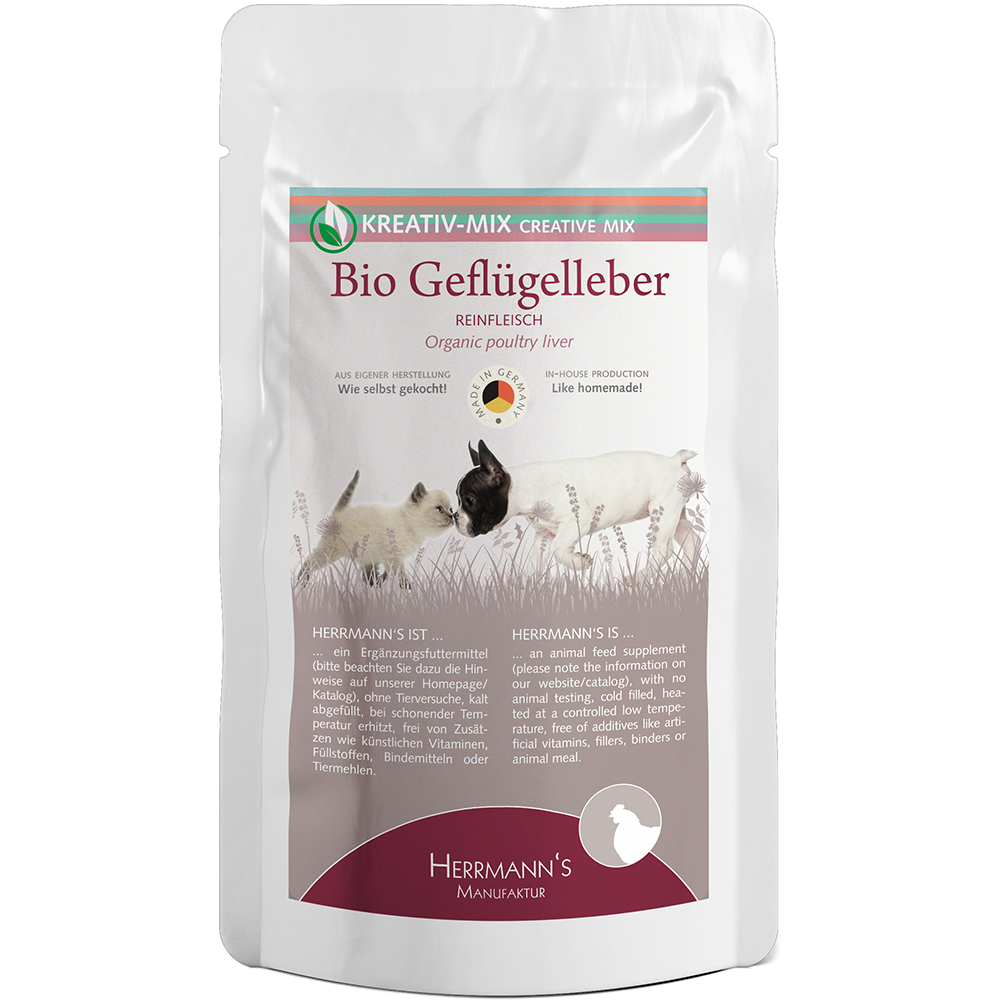 Bio Geflügelleber, Organs Fleischersatz, Pferchtes Tiernahrung, Hundefutterbeutel, Futterzugabe