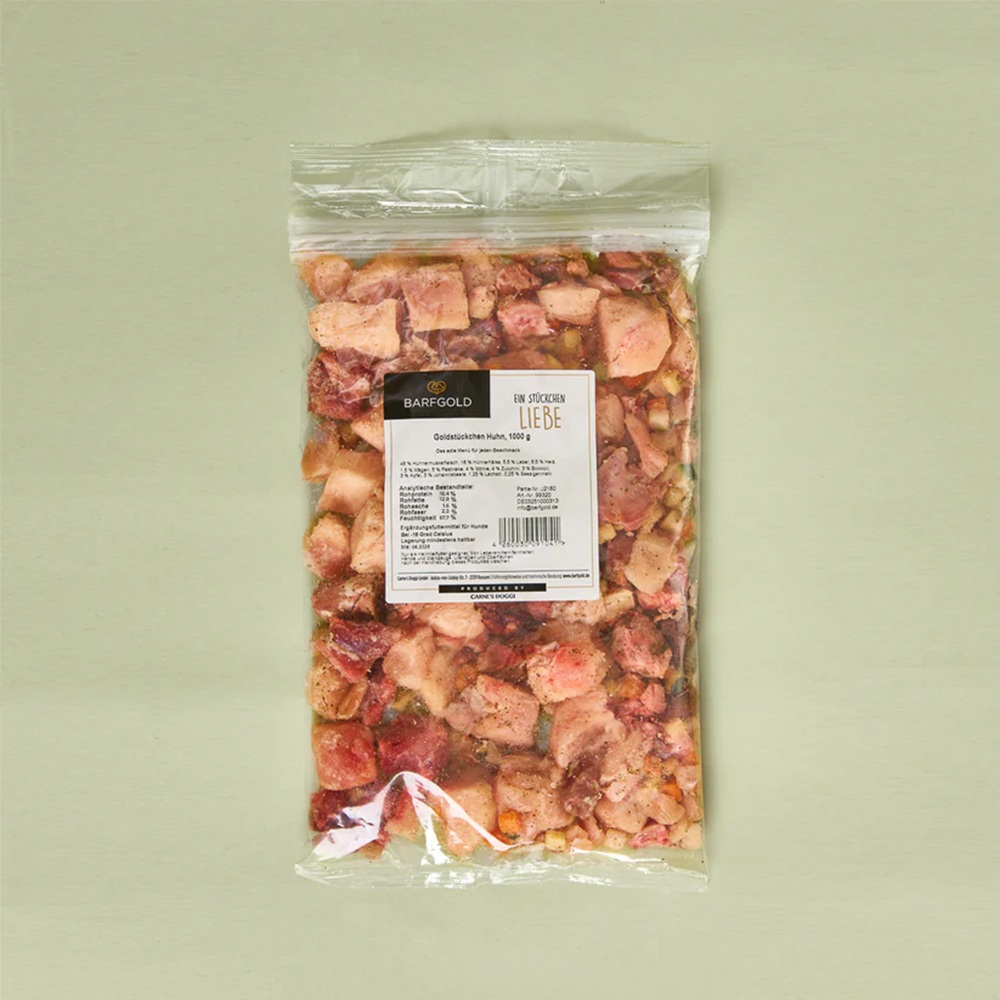 Hundefutter, Kauartikel, Fleischstücke, Trockenfutter, BarfGold