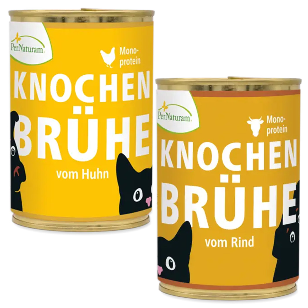 Katzenfutter, Knochenbrühe, Huhn, Rind, Mono-Protein