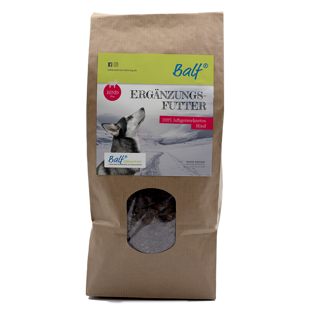 Hundfutter, Ergänzungsfutter, Rind, getreidefrei, Trockennahrung