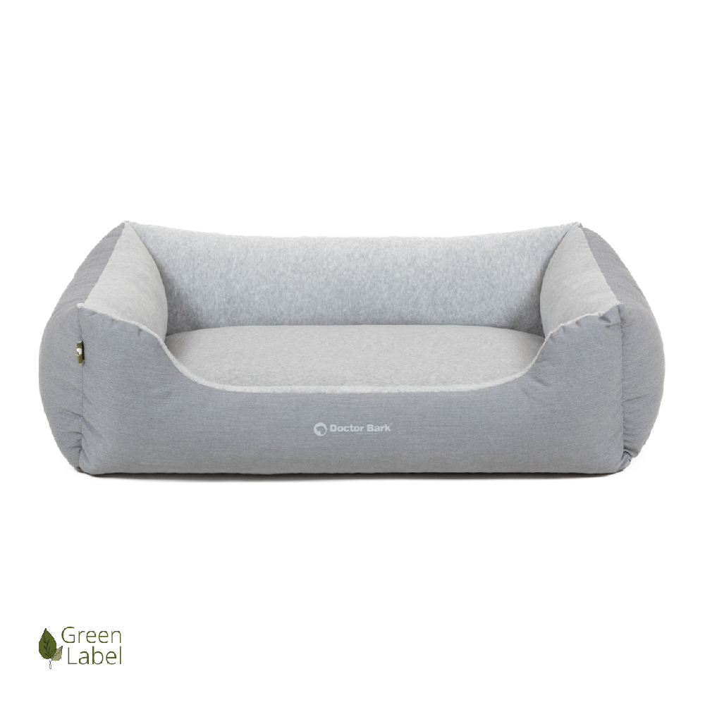 Hundebett, kuschelig, grau, rechteckig, gepolstert