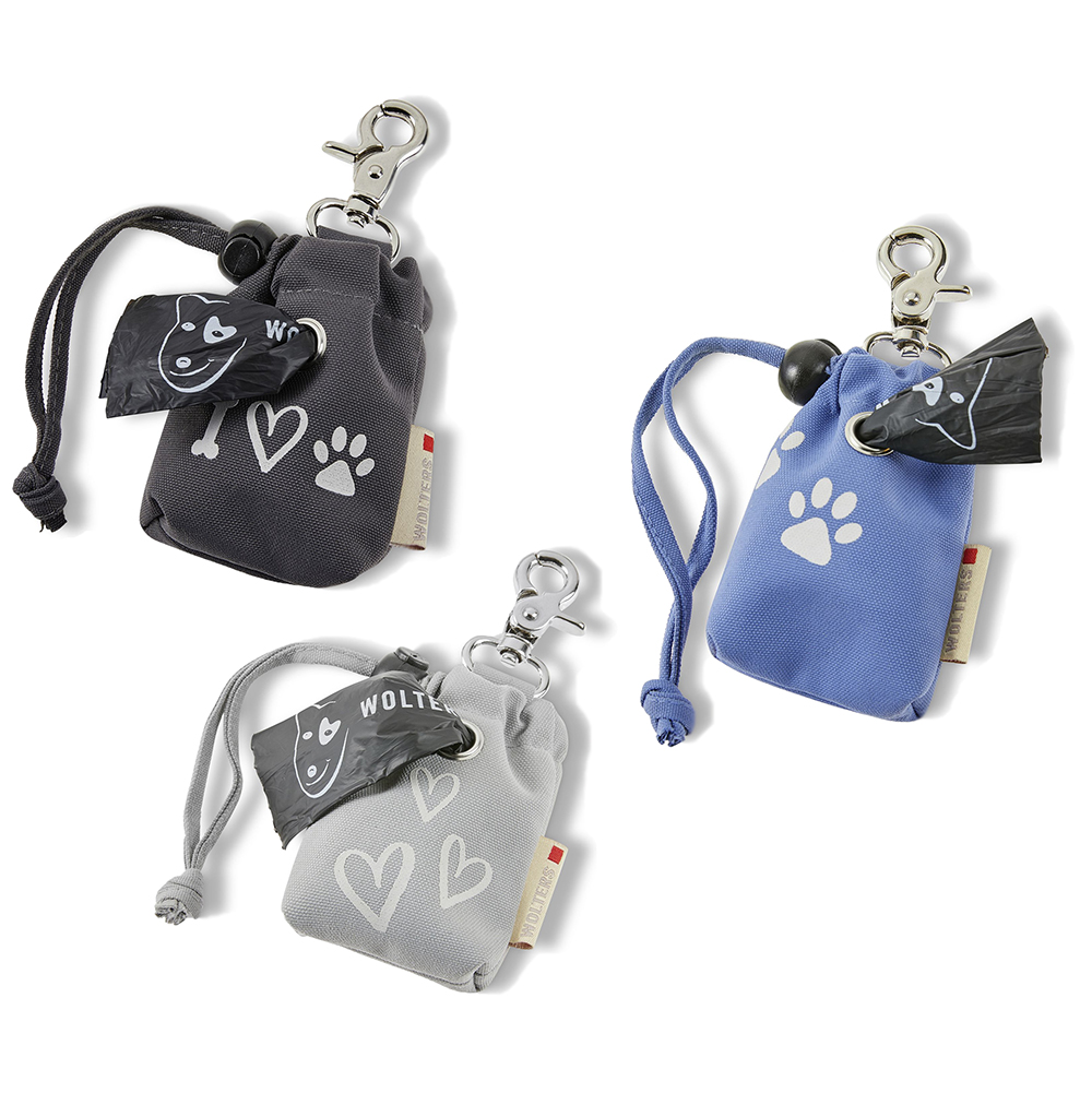 Schlüsselanhänger, Kleines Beutelchen, Tiermotiv, Herzmuster, Kordelzug