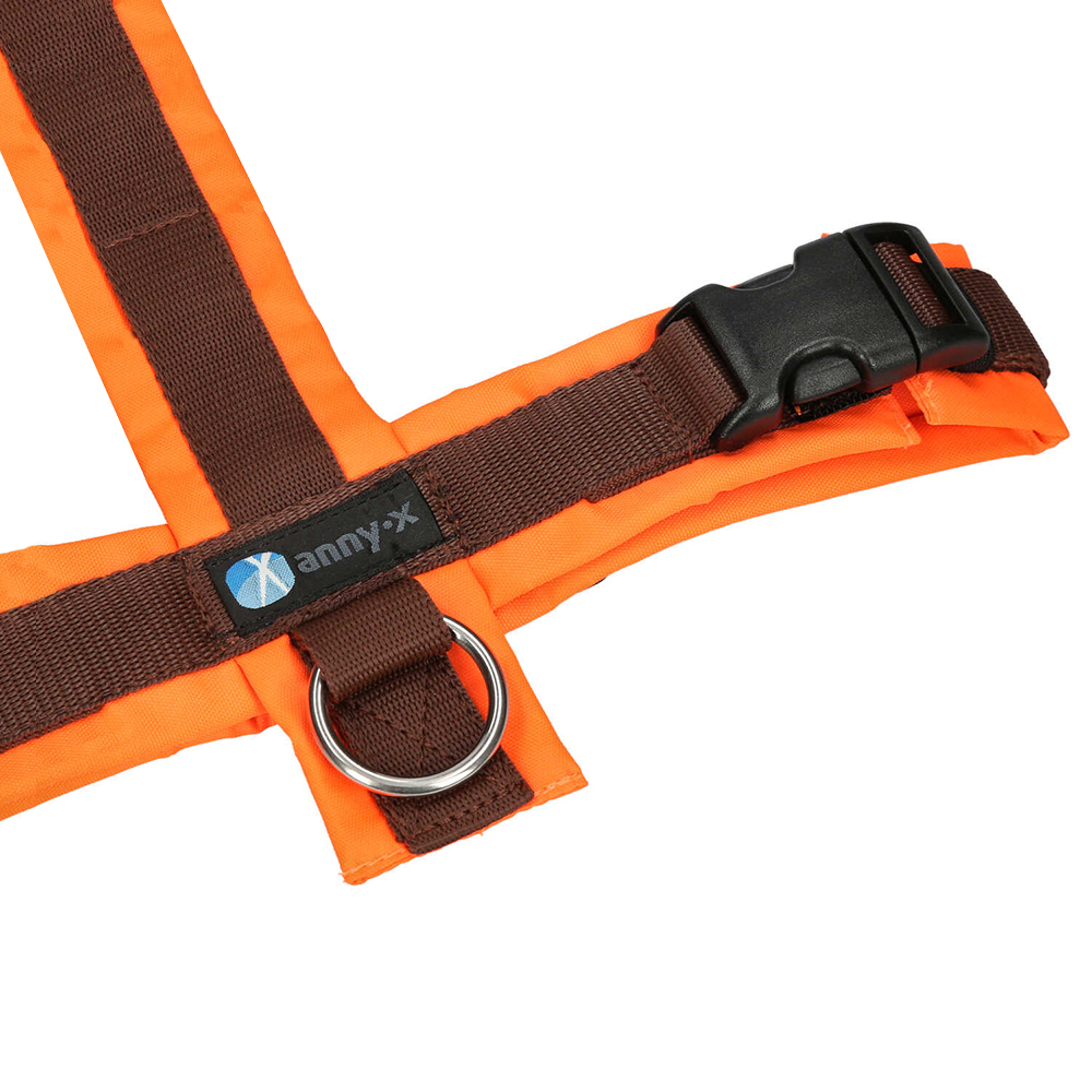 Gurtband, Sicherheitshalfter, Klettverschluss, Ringe, Neonorange