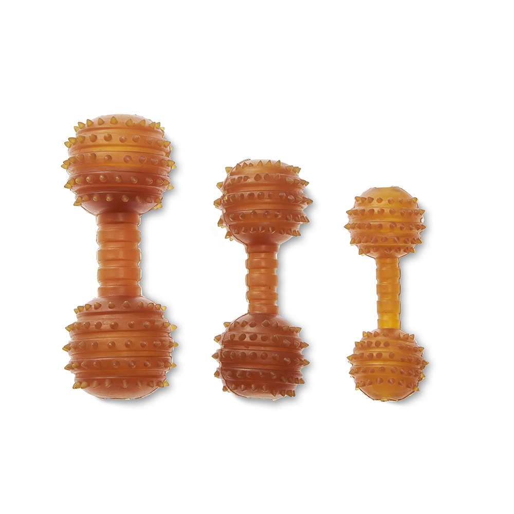 Gummispielzeug, Hundespielzeug, Gummi-Dog-Dumbbell, Stachelig, Handgabel-Form