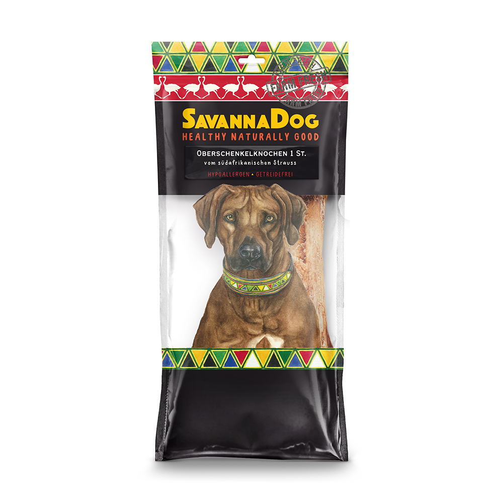 SavannaDog Strauss Oberschenkelknochen 350g